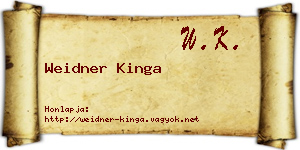 Weidner Kinga névjegykártya